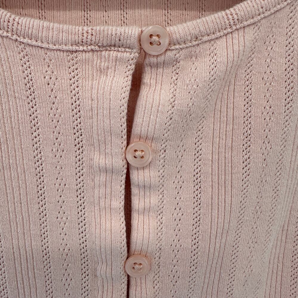 J. CREW Pointelle short-sleeve knit cardigan in Blush // XL - Picture 4 of 9